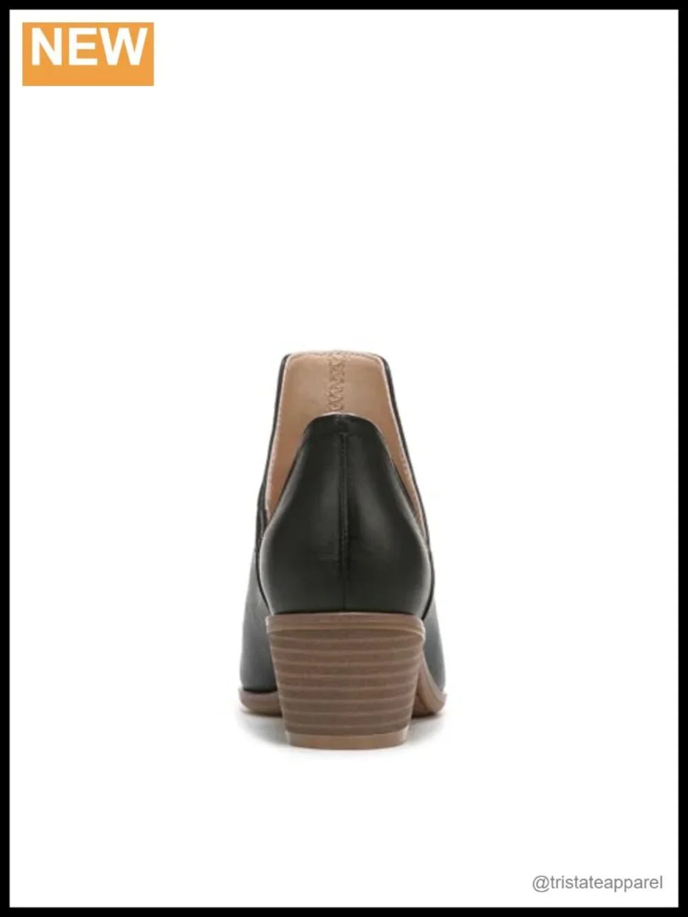 Western Ankle Bootie Faux Leather Slip-On 2 Inch Heel
